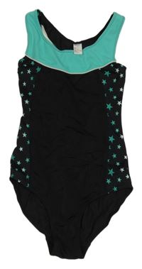Černo-jadeitové jednodílné plavky s hvězdičkami YIGGA