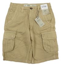 Nové - Béžové plátěné cargo kraťasy s kapsami Denim Co.