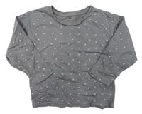 Tmavosivé tričko s kvietkami H&M
