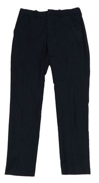 Tmavomodré vlnené slávnostné chino nohavice H&M
