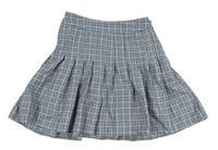 Modro-čierno-biela kockovaná skladaná sukňa New Look