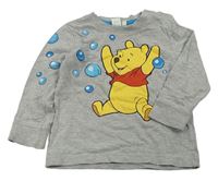 Šedé melírované triko s Púem Disney