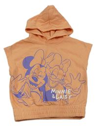 Broskvová mikina s Minnie s Daisy a kapucňou zn. H&M