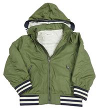 Khaki šusťáková podzimní bunda s kapucí H&M
