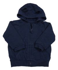 Tmavomodrá prepínaci mikina s kapucňou s uškami zn. George