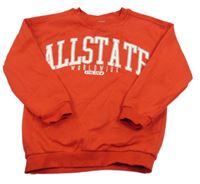 Červená mikina s nápisom