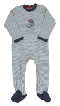 Světlemodro-bílý pruhovaný overal s chobotnicí Impidimpi