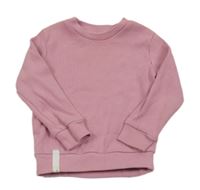 Starorůžová žebrovaná mikina