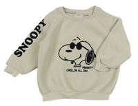 Béžová silná fleecová mikina so Snoopym Zara