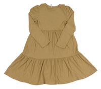 Hnědé žebrované úpletové šaty Kids Only