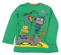 Zelené triko s roboty