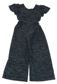 Čierno-farebný trblietavý slávnostný culottes overal F&F