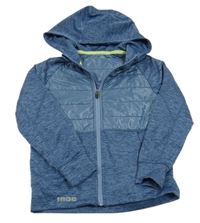 Modrá melírovaná sportovní/šusťáková propínací mikina s kapucí