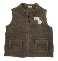 Hnedá menšestrová zateplená vesta s nášivkami Cherokee