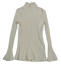 Svetlobéžové rebrované tričko so stojačikom C&A