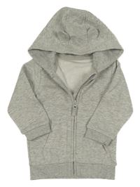 Sivá melírovaná prepínaci mikina s kapucňou s uškami George