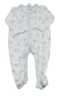 Biely overal s hviezdami a nápismi