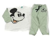 2set - Bílo-světlezelená mikina s Mickeym + tepláky Disney