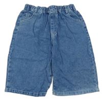 Modré teplákové riflové kraťasy