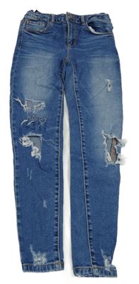 Modré skinny rifle s prošoupáním Zara