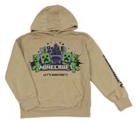Písková mikina s Minecraft a kapucí
