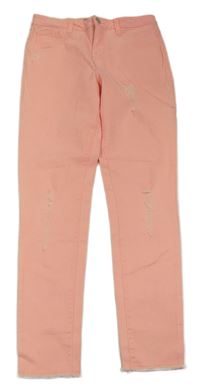 Neonově oranžové skinny rifle Denim Co.