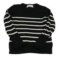 Čierno-biely pruhovaný ľahký sveter H&M