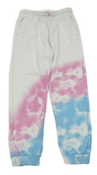 Bílo-růžovo-modré tepláky Zara