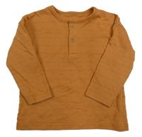 Broskvové triko s knoflíky Tu