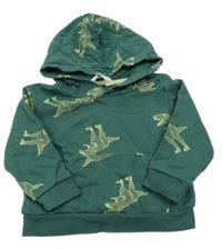 Tmavozelená mikina s dinosaurami a kapucňou H&M