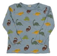 Modré pyžamové triko s dinosaury