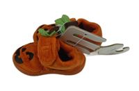 Nové - cihlové sametové domácí bačkory s dýní dunnes vel. 21