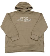 Hnědá mikina s nápisem a kapucí Primark