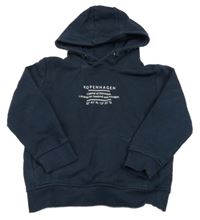 Tmavomodrá mikina s nápisom a kapucňou Topolino