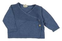 Modrý ľahký zavinovací sveter