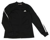 Černá sportovní funkční propínací mikina s logem Adidas