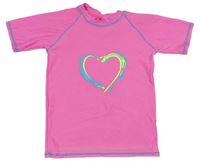 Neónově ružové UV tričko so srdcem