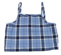 Modro-biely kockovaný crop top George
