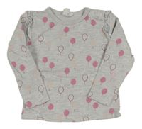 Sivé melírované tričko s balonky zn. Pocopiano