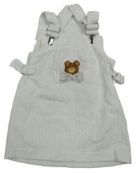 Biele na traké menšestrové šaty s medvedíkom