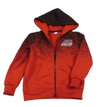 Červeno-čierna prepínaci mikina s nápisom a kapucňou Dopodopo