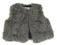 Sivá kožušinová podšitá vesta Primark