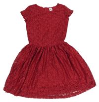 Vínové čipkové šaty C&A