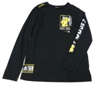 Černé triko s nápisy a Pudsleym George