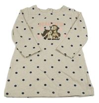 Béžové bodkovaná é teplákové šaty s koníky