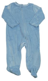 Svetlomodrý zamatový overal s hviezdami