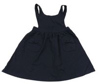 Tmavomodré laclové šaty s mašlemi Next