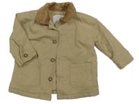 Béžová plátenná zateplená košeľová bunda F&F