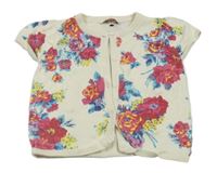 Béžovo-farebná kvetovaná prepínaci svetrová vesta John Lewis