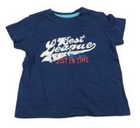 Tmavomodré tričko s nápisom Impidimpi